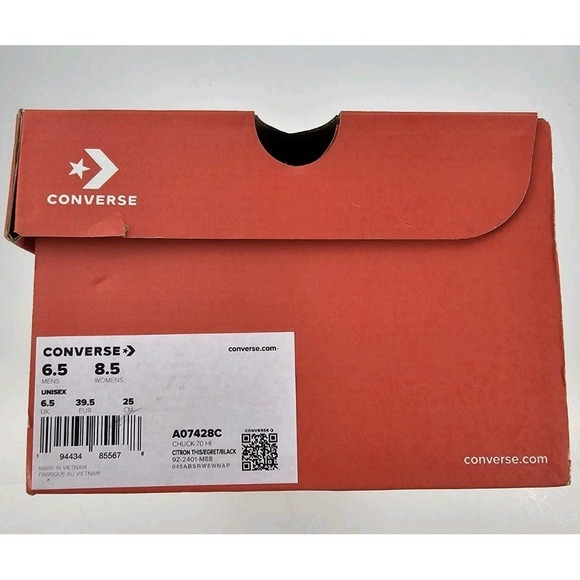 Converse Chuck Taylor 70 High Top Sneaker Citron This M 6.5 / W 8.5 - Picture 8 of 8